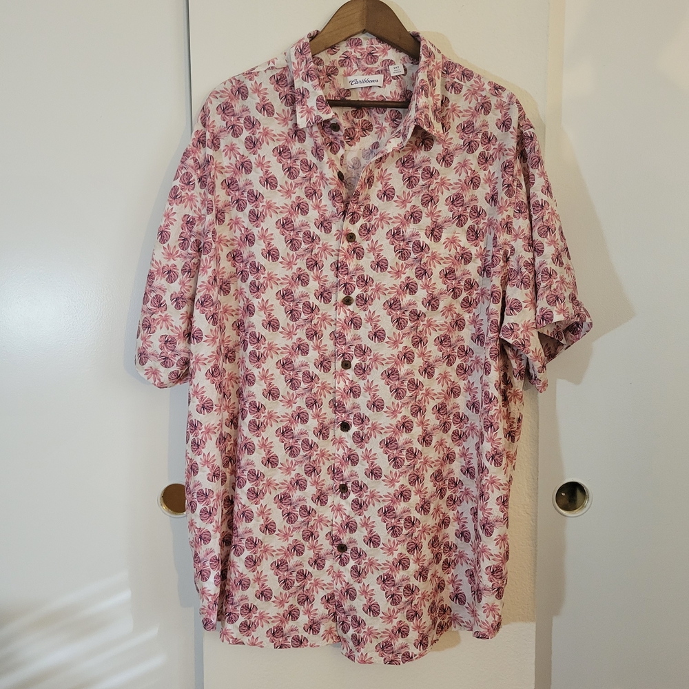 Caribbean Floral Pink Men's Shirt